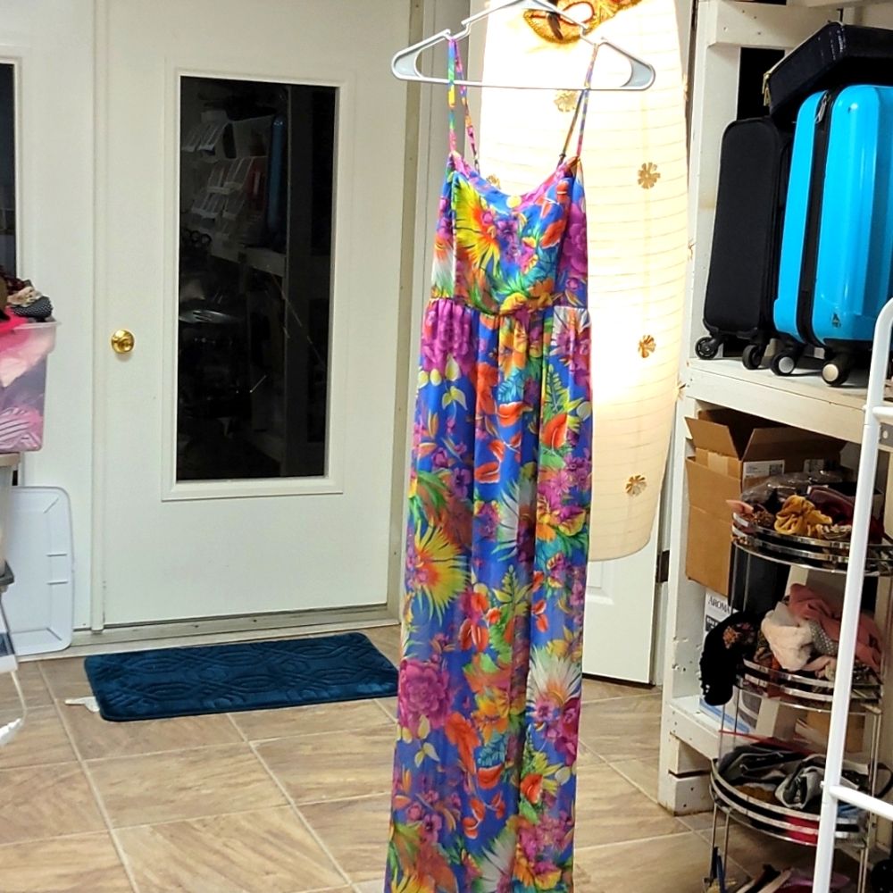 Forever 21 Multicolor Floral Strapless Maxi Dress Size S